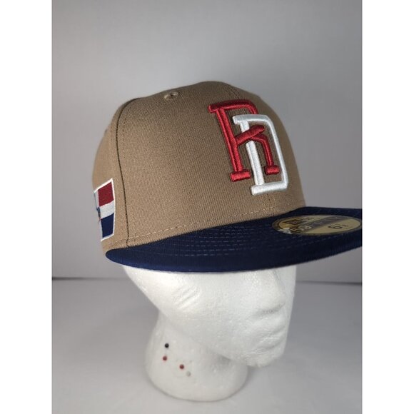 New Era Dominican Republic WBC 59Fifty Fitted Hat Khaki 2-Tone Size 7 1/8 - Picture 6 of 7